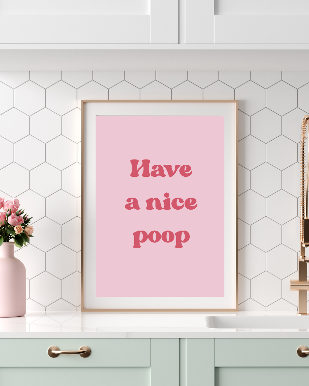 Funny poop bathroom poster